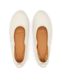 Baleriny off white ze złotym monogramem