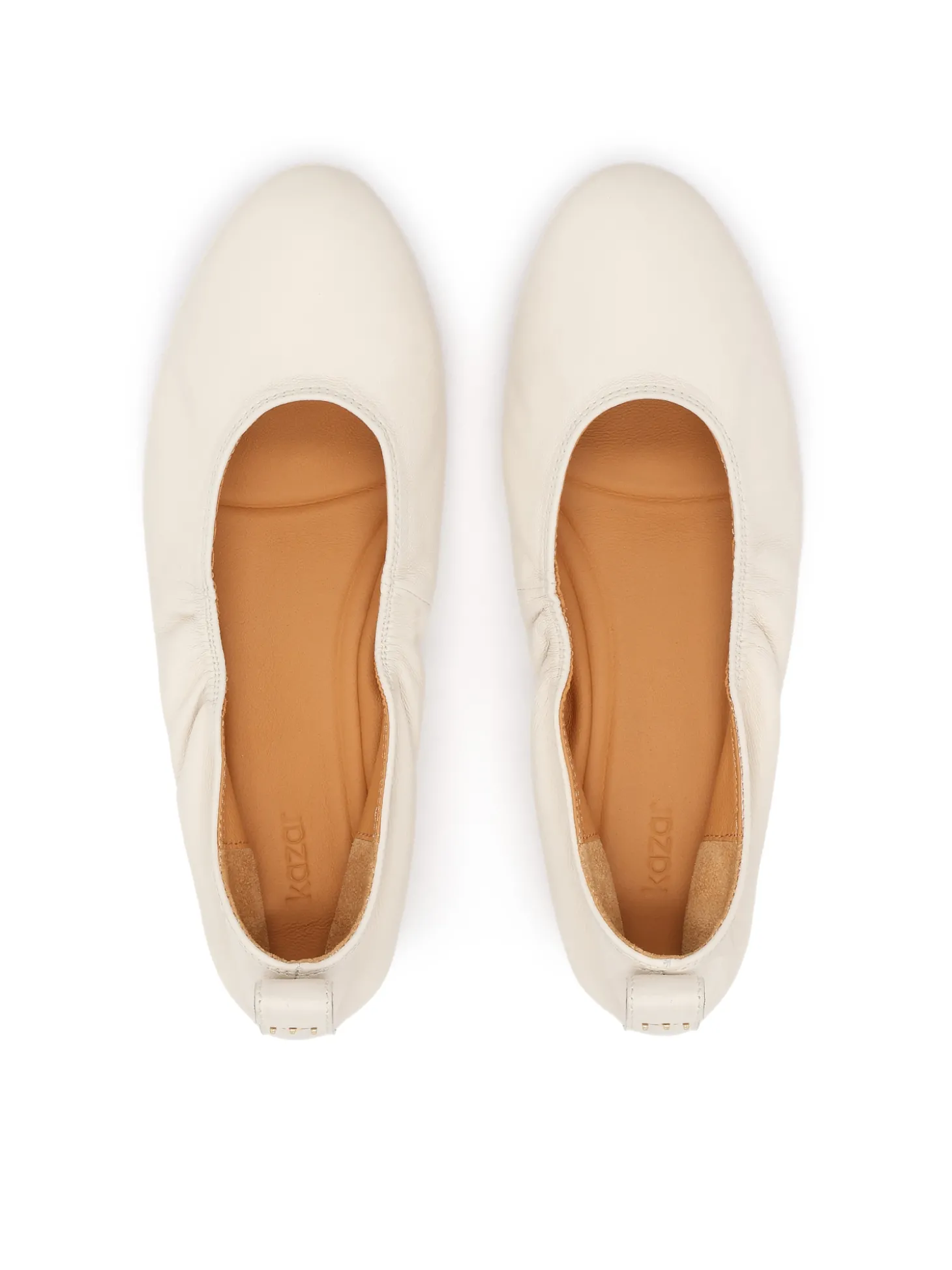 Baleriny off white ze złotym monogramem
