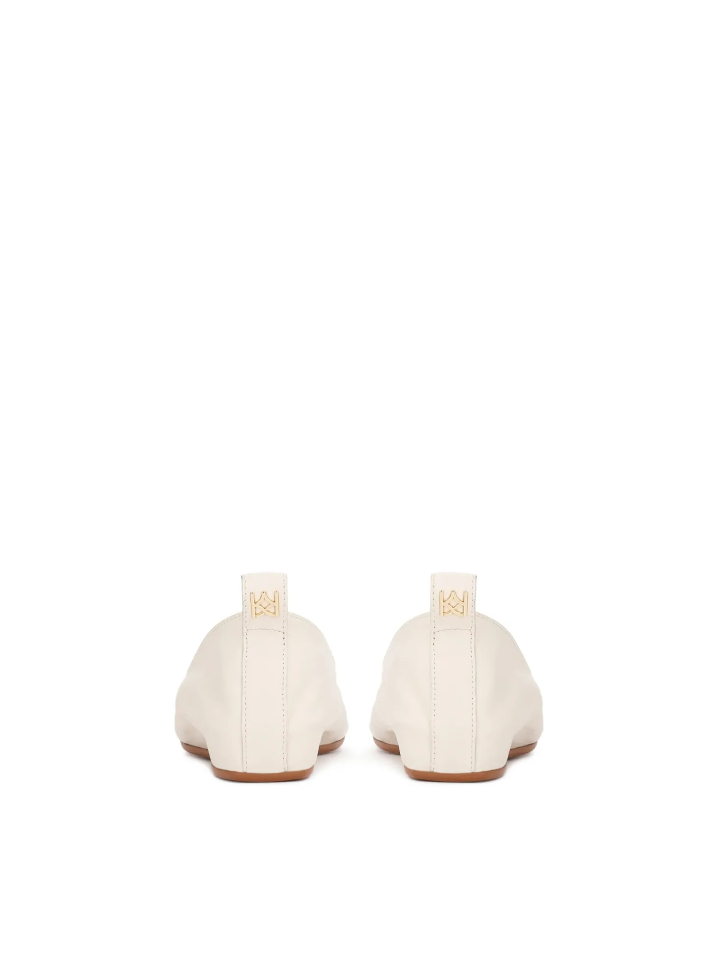 Baleriny off white ze złotym monogramem