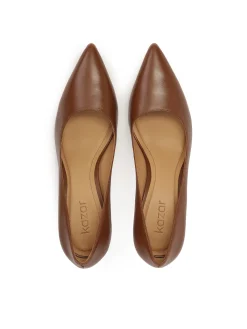 Brązowe czółenka na komfortowym obcasie