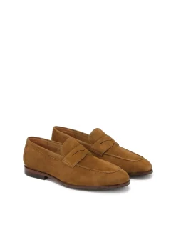 Brązowe zamszowe loafersy minimal