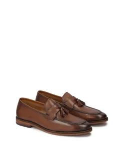 Casualowe loafersy męskie skórzane