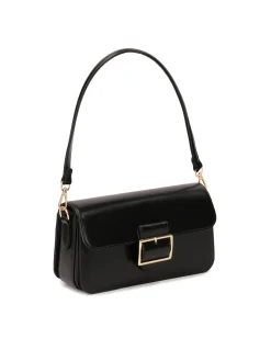Czarna baguette bag z dwoma paskami