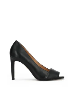 Czarne czółenka peep toe