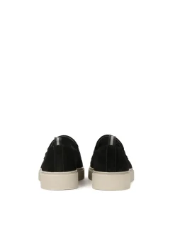 Czarne loafersy z logo osadzone na podeszwie typu sneakers