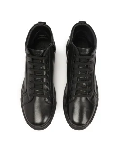 Czarne męskie sneakersy z wysoką cholewką
