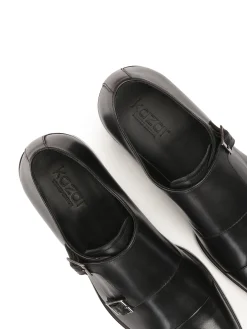 Czarne skórzane półbuty męskie monki Limited Edition