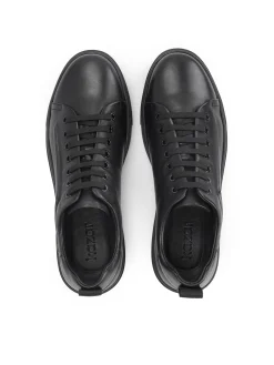 Czarne sneakersy męskie z wypukłym tłoczonym wzorem