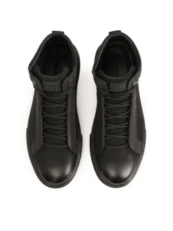 Czarne sneakersy męskie z wysoką cholewką