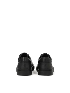 Czarne sznurowane sneakersy ze skóry