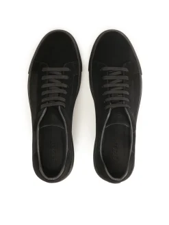 Czarne sznurowane sneakersy z zamszu