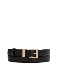 Czarny skórzany pasek w stylu minimal