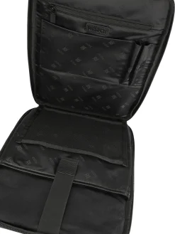 Czarny skórzany plecak z kieszenią na laptopa