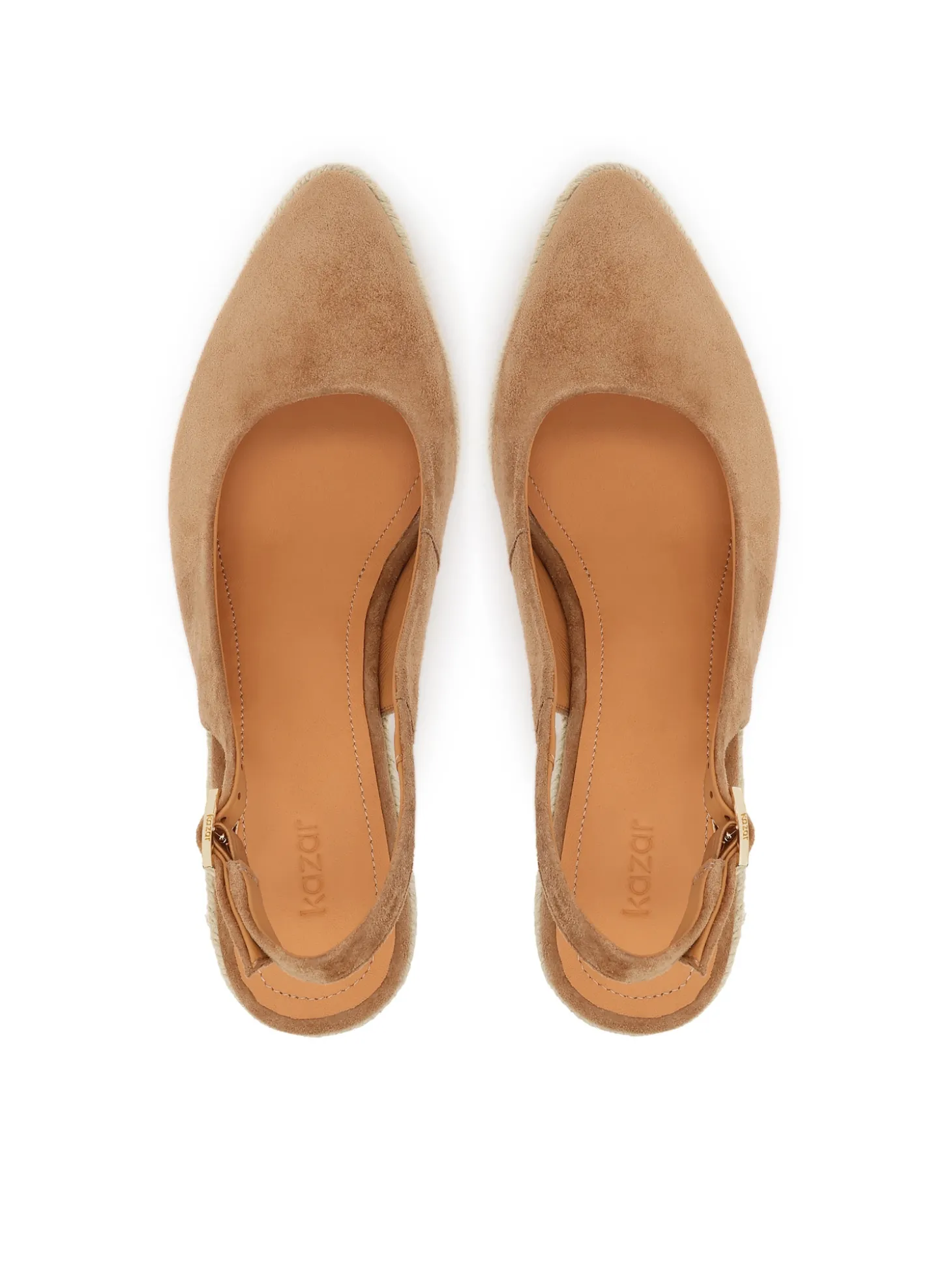 Czółenka slingback ze zdobionym koturnem