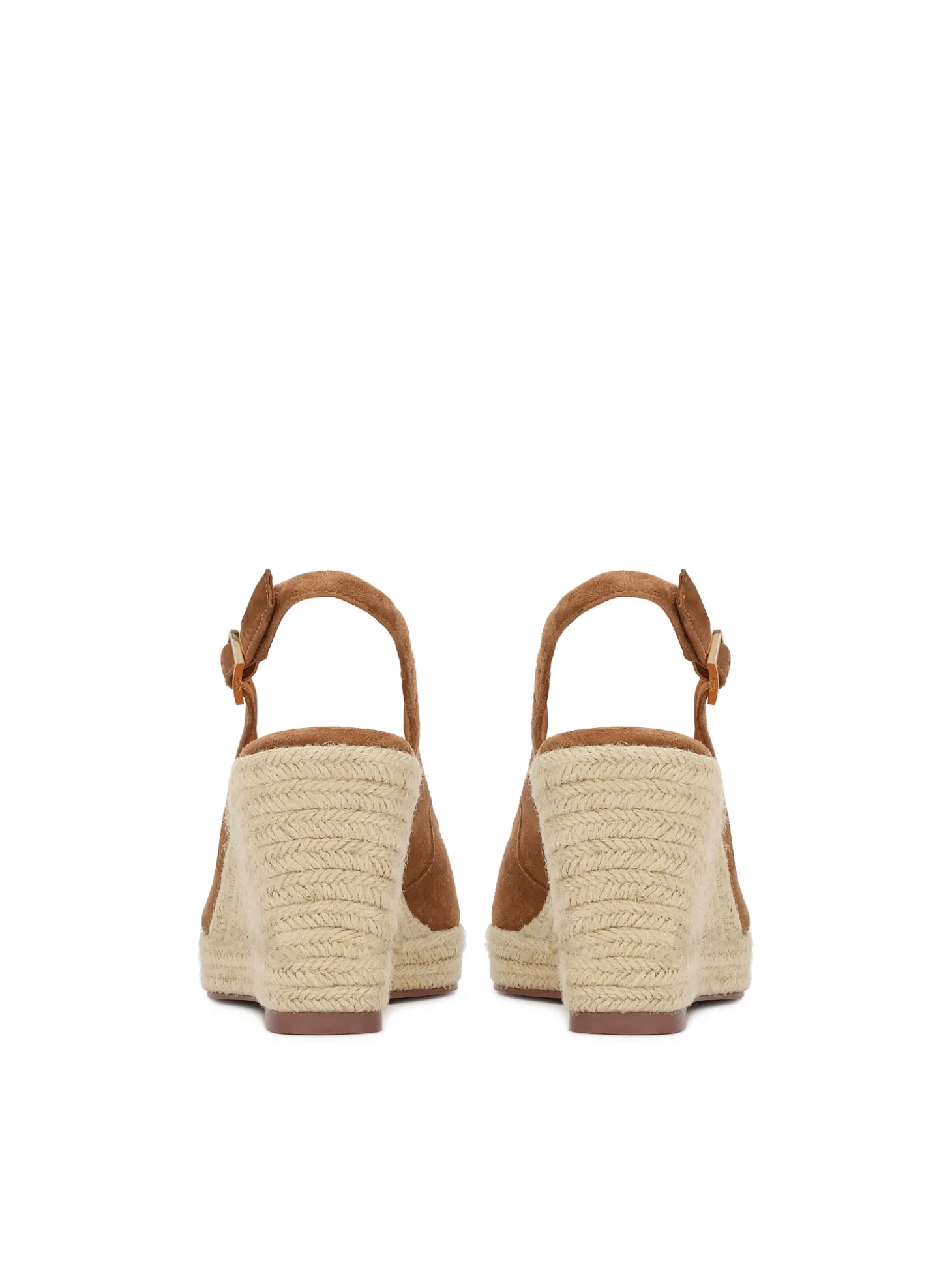 Czółenka slingback ze zdobionym koturnem