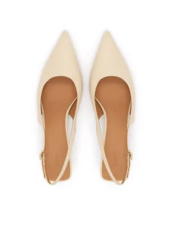 Czółenka slingback z kwadratową piętą