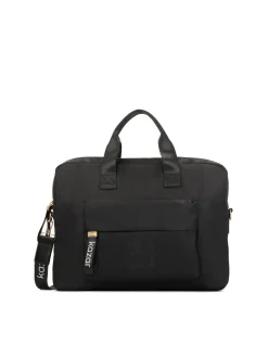 Duża czarna torba na laptopa z materiału tekstylnego