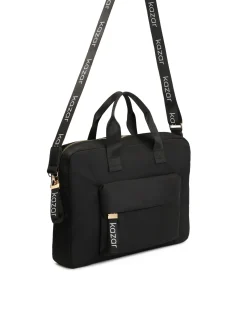 Duża czarna torba na laptopa z materiału tekstylnego