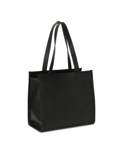 Duża torebka tote bag z czarnej skóry