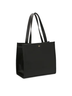 Duża torebka tote bag z czarnej skóry