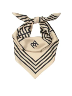 Elegancka jedwabna apaszka damska w monogramy KAZAR