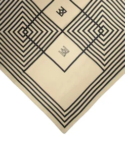 Elegancka jedwabna apaszka damska w monogramy KAZAR