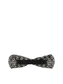 Elegancka opaska na włosy w biało-czarne monogramy KAZAR