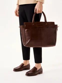 Elegancka skórzana torba męska w biznesowym stylu