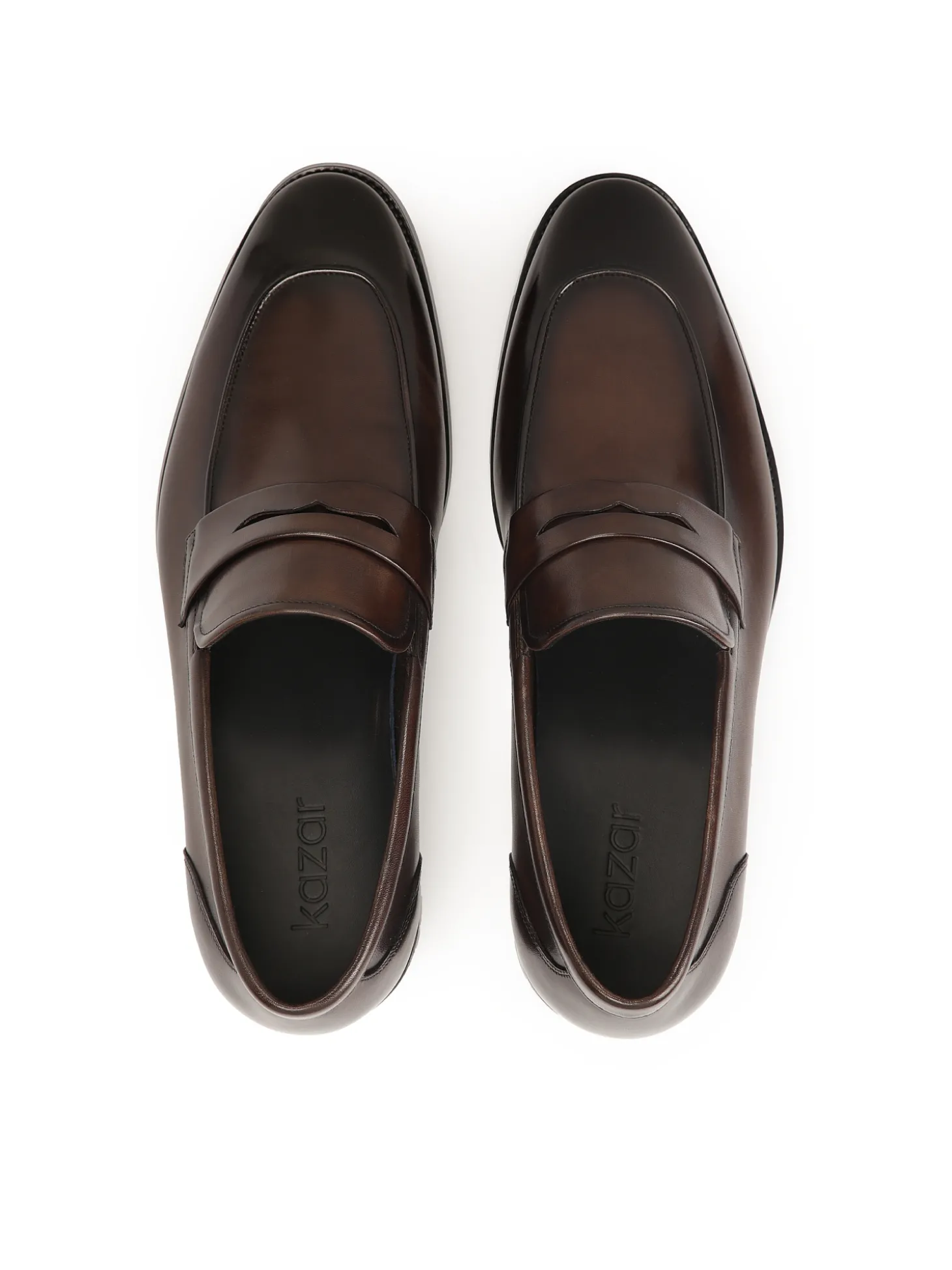 Eleganckie brązowe loafersy ze skóry