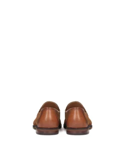 Eleganckie loafersy męskie z łączonych skór ozdobione chwostem