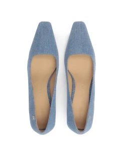 Jeansowe szpilki na komfortowym obcasie