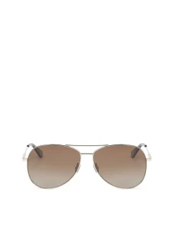 Klasyczne okulary aviator ze srebrną ramką