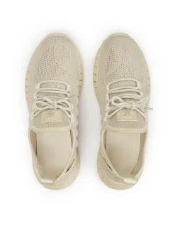 Lekkie beżowe sneakersy męskie z tkaniny