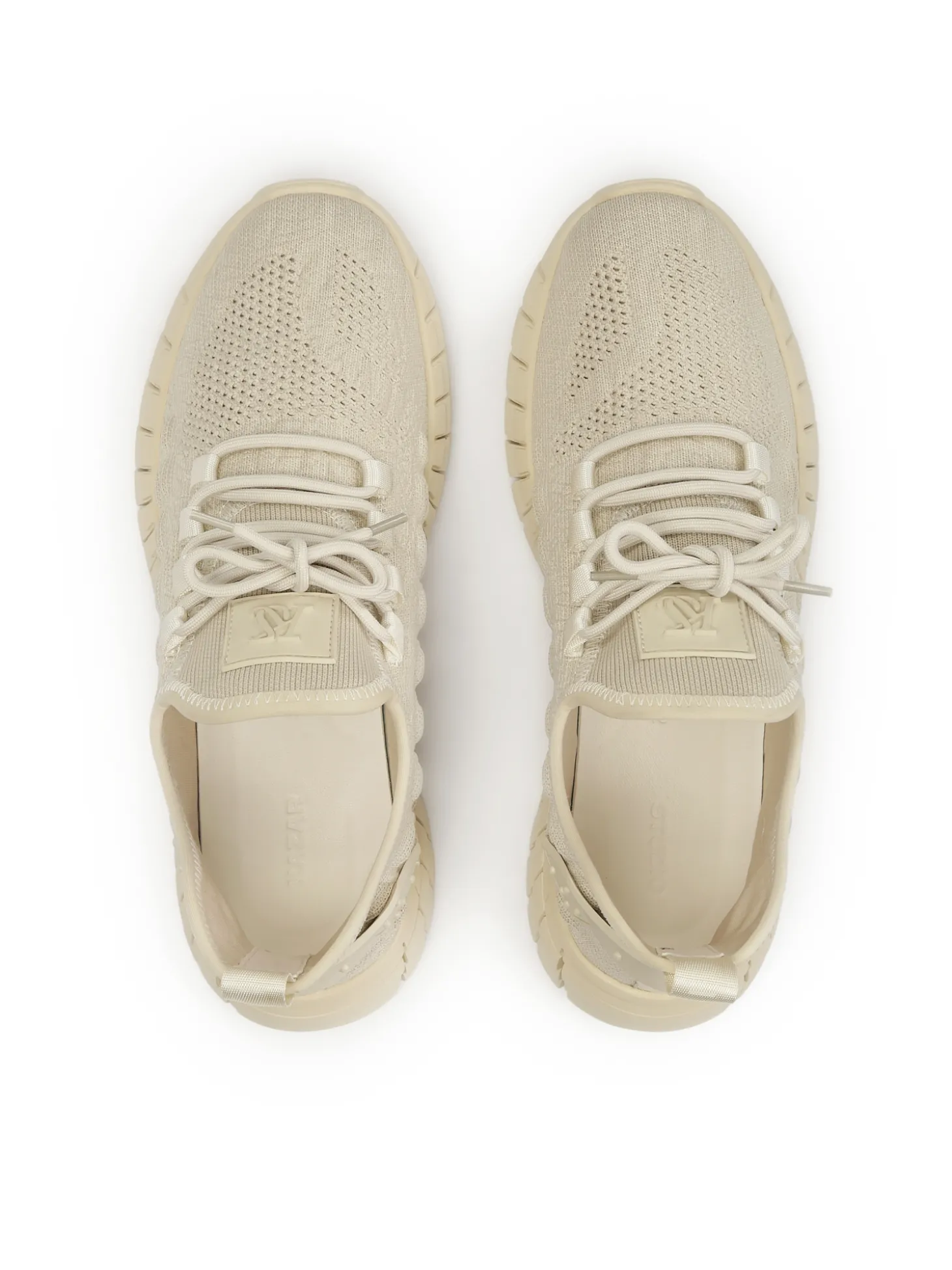 Lekkie beżowe sneakersy męskie z tkaniny