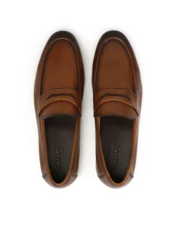 Loafersy z cieniowanej skóry w brązowym kolorze