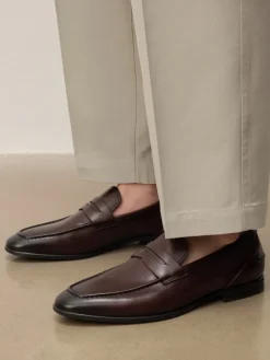 Loafersy z naturalnej skóry z cieniowaniem