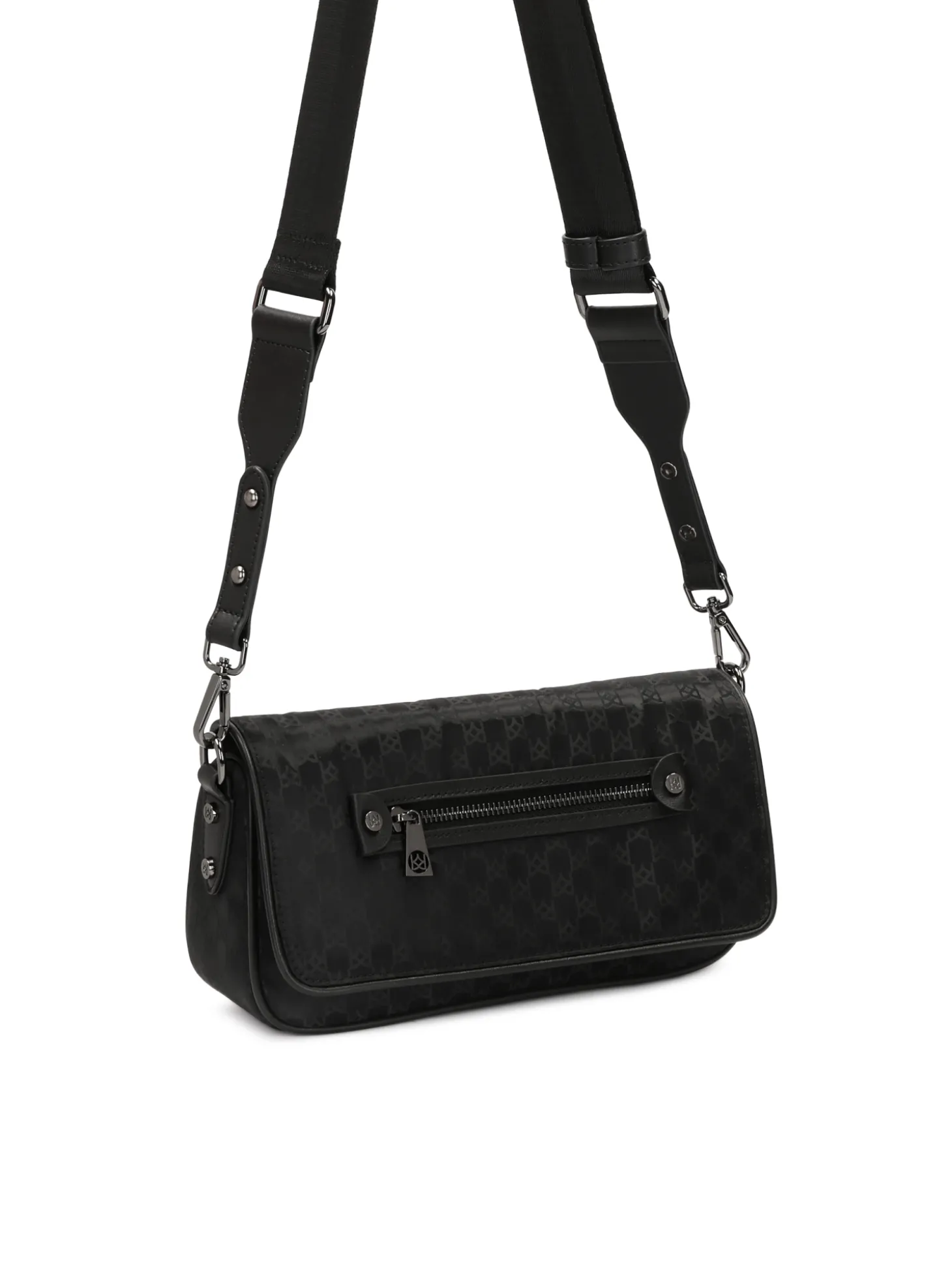 Mała tekstylna listonoszka w monogramy
