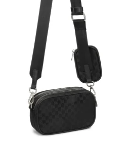 Mała torebka z tkaniny w monogramy KAZAR