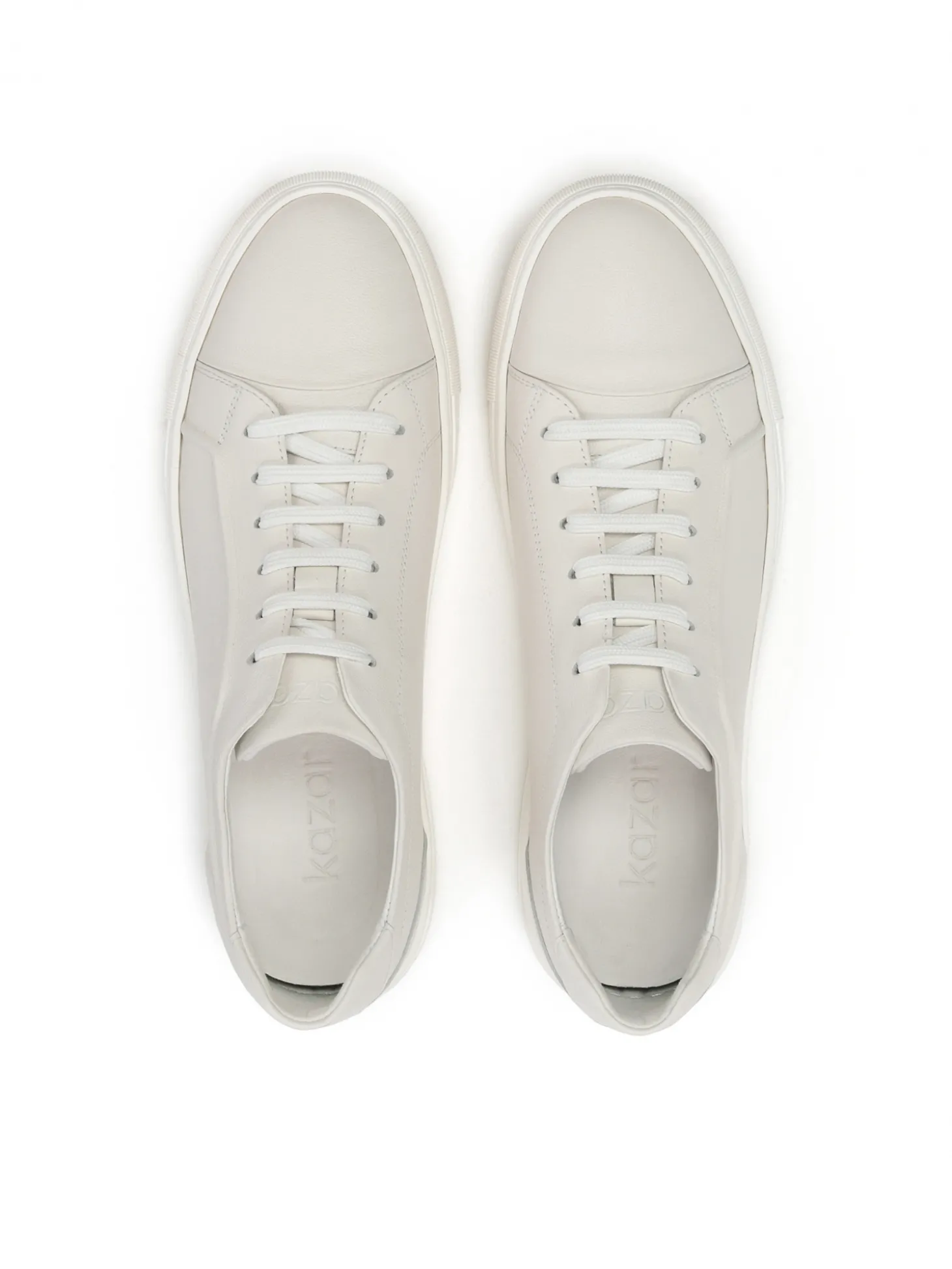 Minimalistyczne skórzane sneakersy męskie off-white