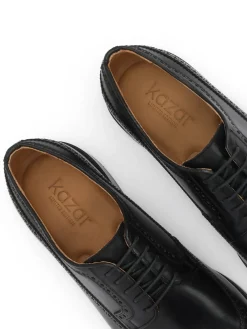 Męskie czarne półbuty brogues ze skóry naturalnej