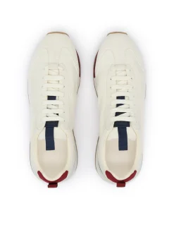 Męskie sneakersy biało-bordowe