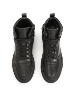 Męskie sneakersy z gładkiej skóry z matowym noskiem