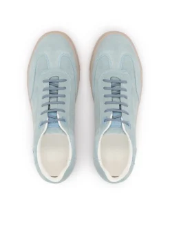 Męskie sneakersy z zamszu w błękitnym odcieniu