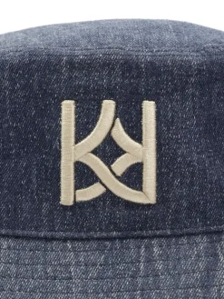 Niebieski kapelusz bucket z tkaniny typu denim
