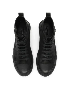 Nubukowe sneakersy z wysoką cholewką