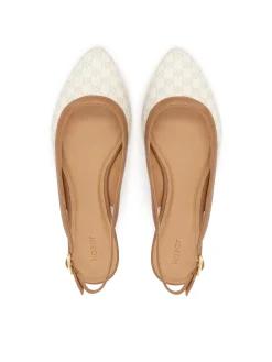 Płaskie czółenka slingback w monogramy