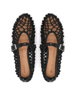 Plecione skórzane baleriny Mary Jane