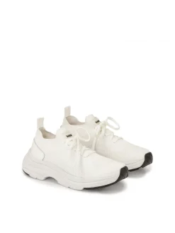 Przewiewne białe sneakersy z tkaniny