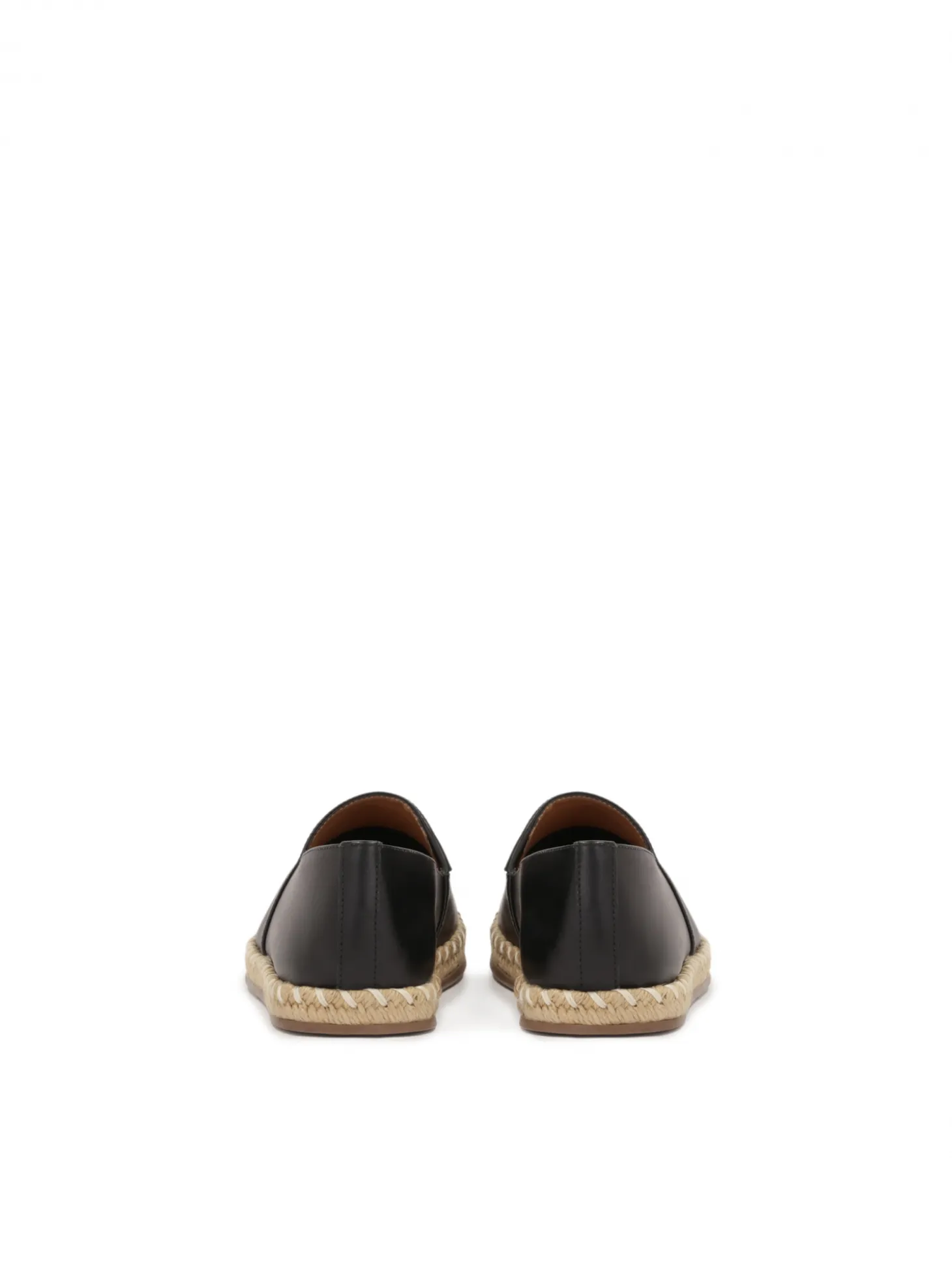 Skórzane czarne espadryle
