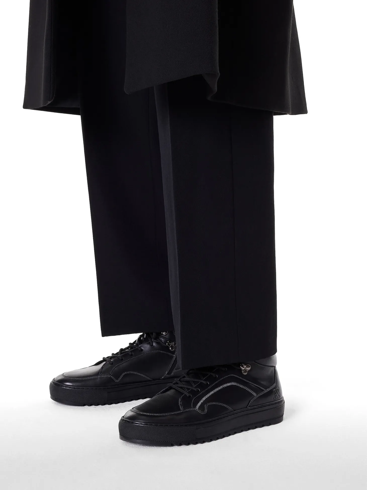 Skórzane czarne hight sneakers
